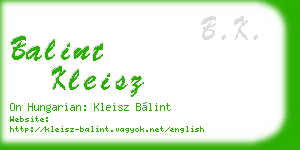 balint kleisz business card