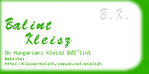 balint kleisz business card